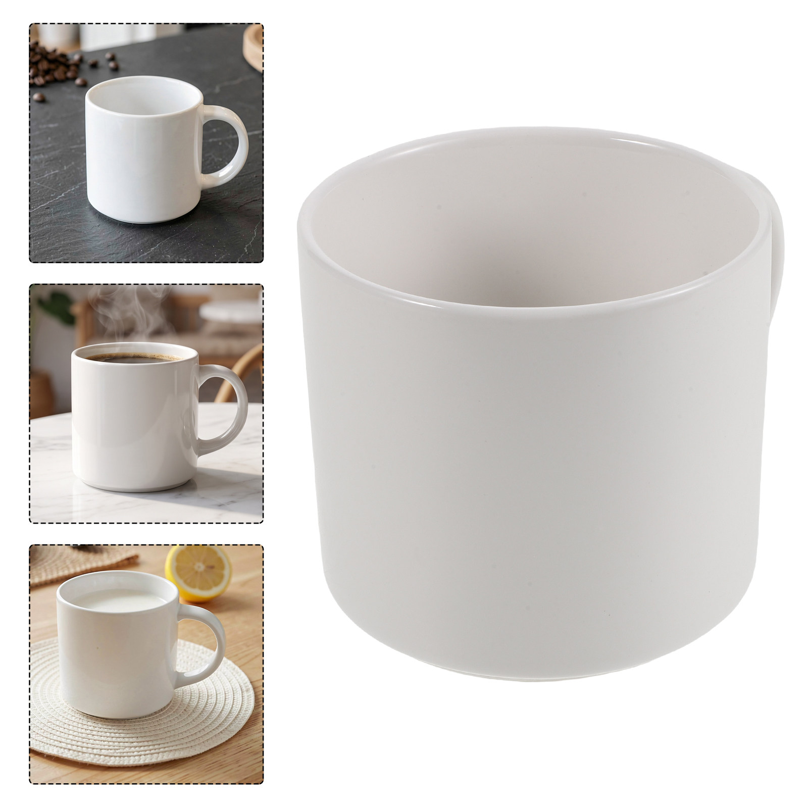 Sublimation Mug White - แก้วกาแฟเซรามิกสีขาว 15 ออนซ์ ดีไซน์มินิมอล เรียบง่าย เหมาะสำหรับการพิมพ์ลาย