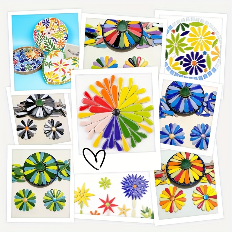 Ceramic Tile Blank - กระเบื้องโมเสคเซรามิกรูปหยดน้ำ 50 กรัม วัสดุงานฝีมือโมเสคเซรามิก DIY ทำเอง