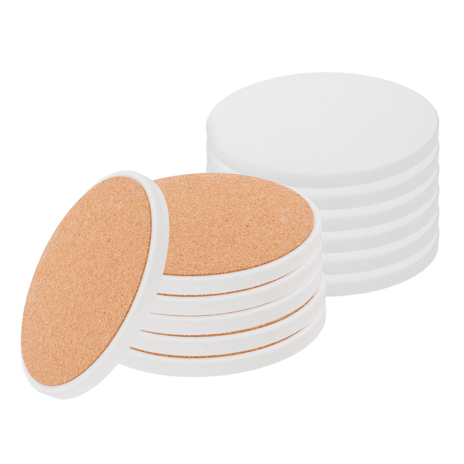 แผ่นรองแก้วเซรามิกทรงกลมสีขาว  - Coaster Sublimation Blank บทวิจารณ์และราคา