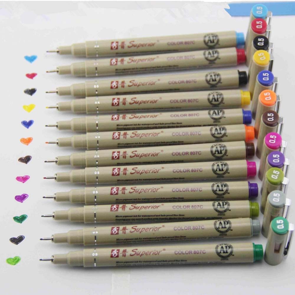 12 สีมีรูพรุน-Point ปากกา Draw - Copic Marker Sketch บทวิจารณ์และราคา