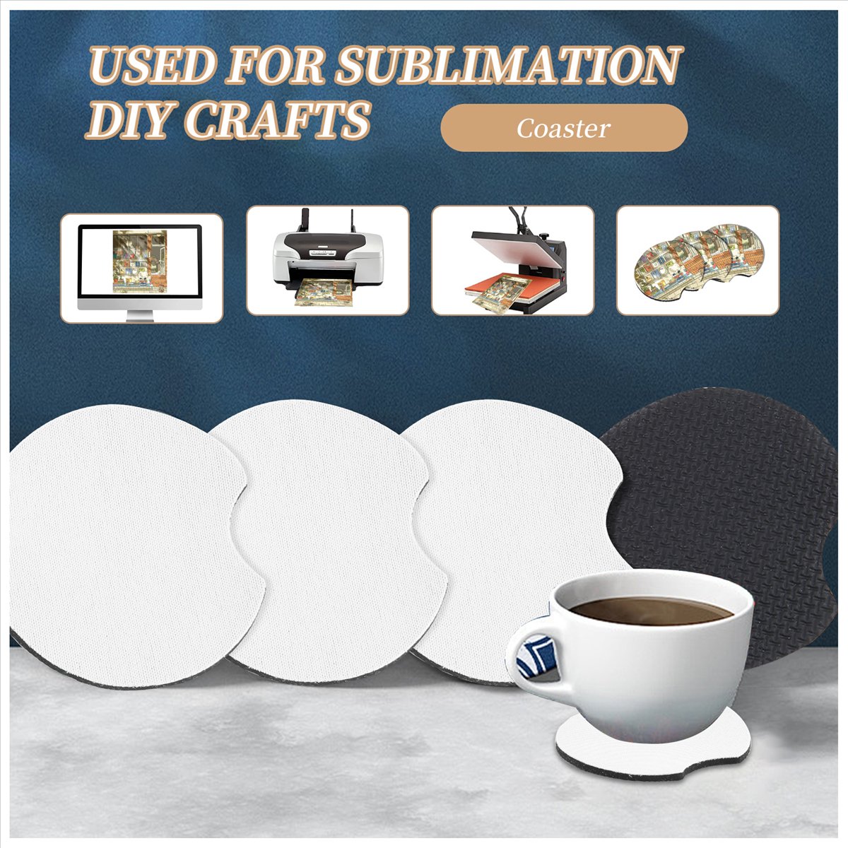 แผ่นรองแก้วรถยนต์แบบเปล่าสำหรั - Coaster Sublimation Blank บทวิจารณ์และราคา