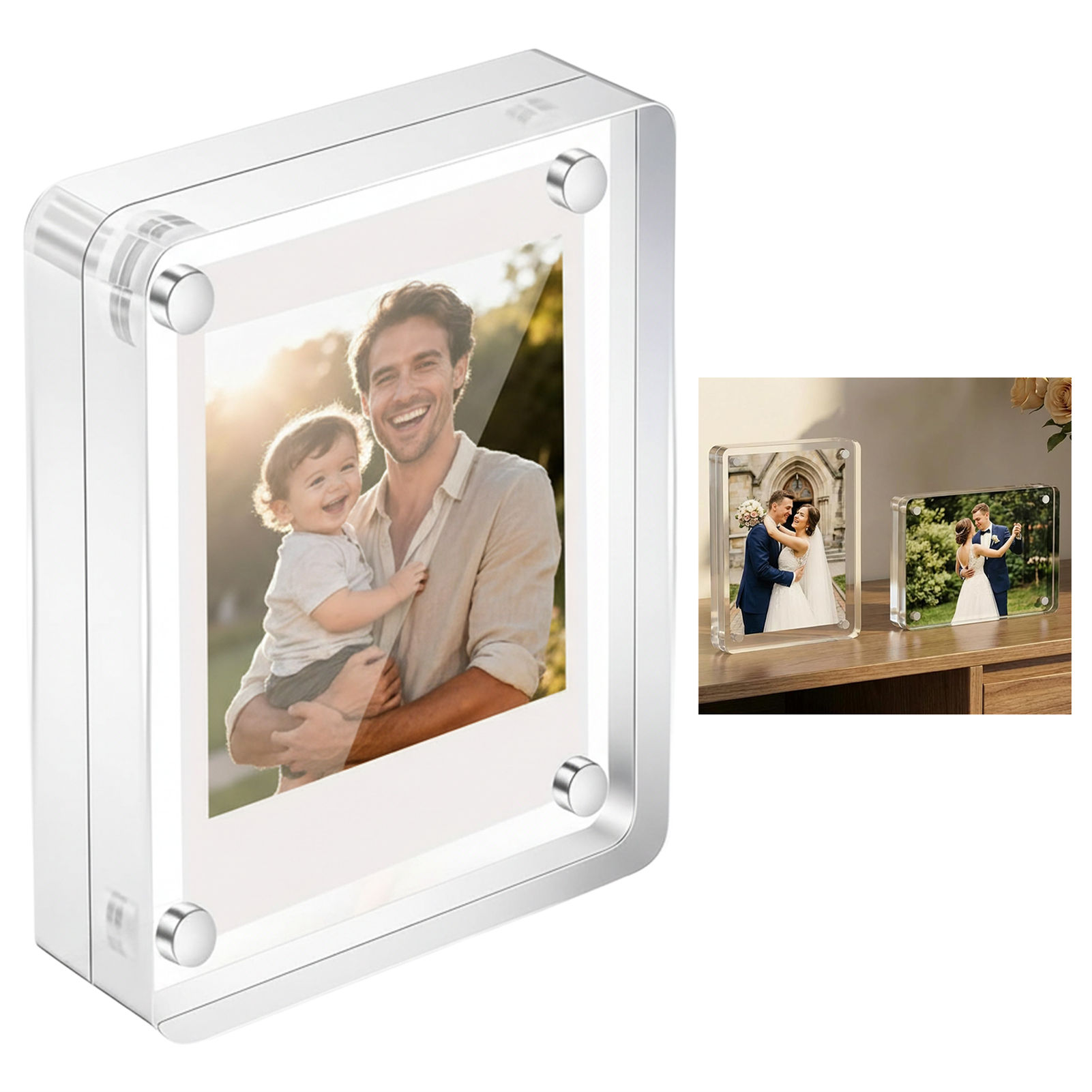 กรอบรูปอะคริลิคแม่เหล็ก ขนาด 2 - Photo Acrylic Block บทวิจารณ์และราคา